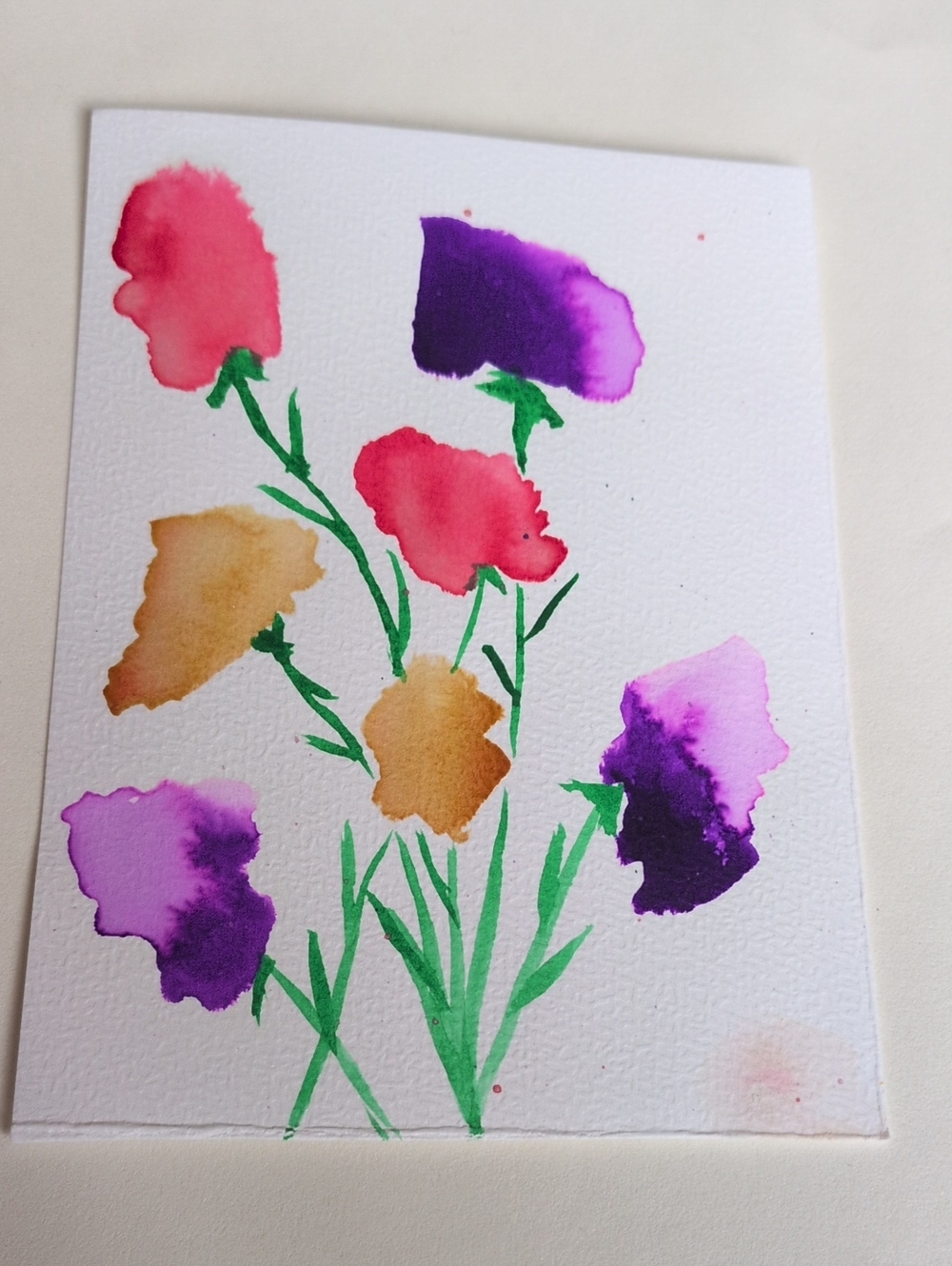 Sweet pea Floral Watercolor - Purple, Pink, Gold